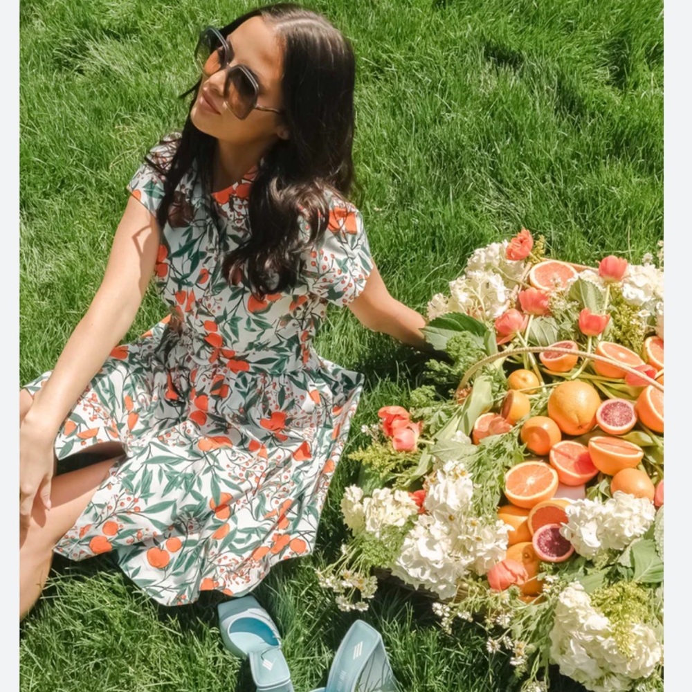 Rachel Parcell Orange Blossom Sky Shirt Dress